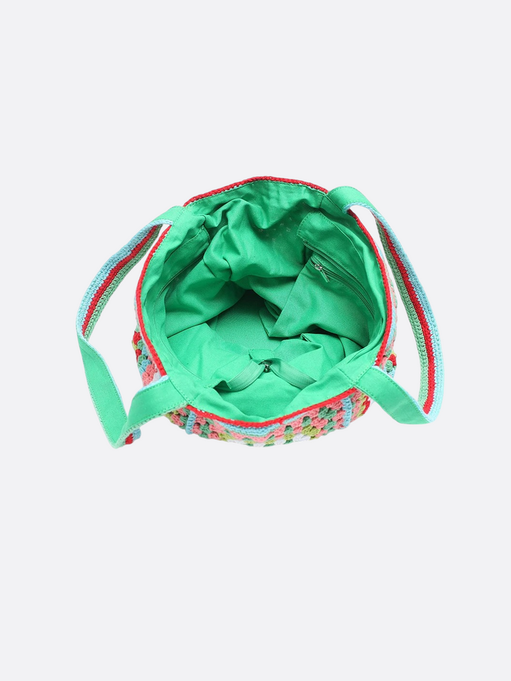 Bolso grande de algodón y crochet<br> Meryll
