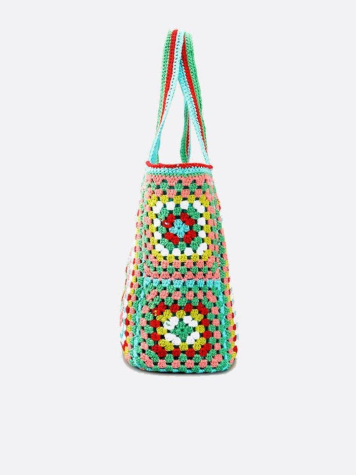 Bolso grande de algodón y crochet<br> Meryll