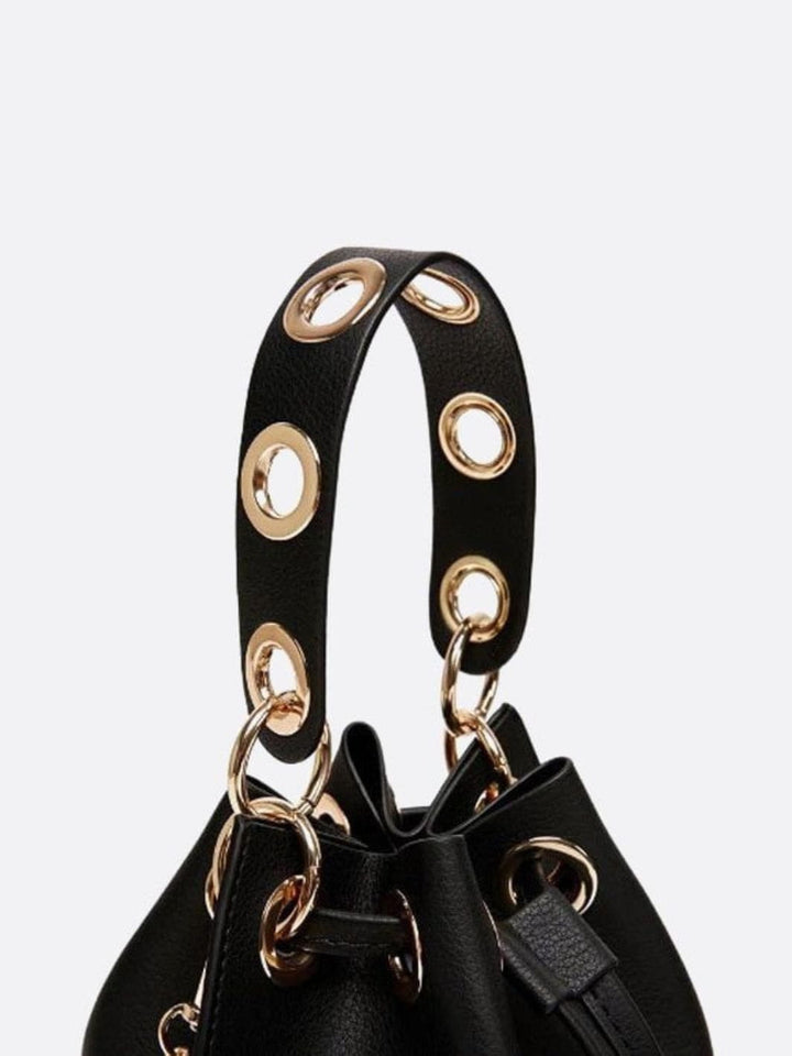 Bolso pequeño tipo cubo de piel<br>Minerva