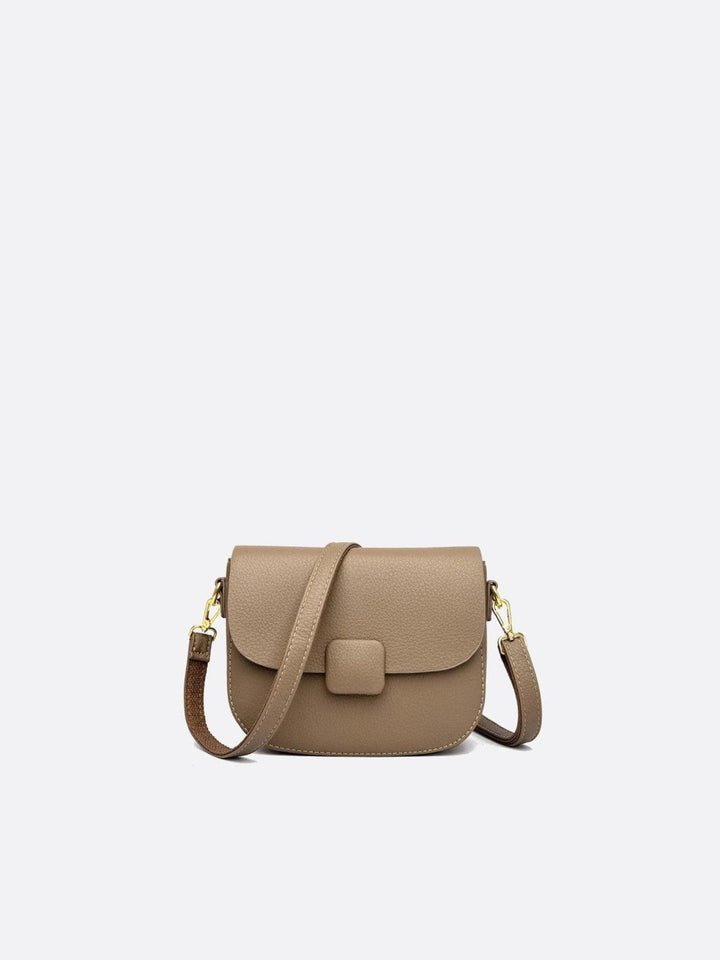 Sac bandoulière cuir grainé marron clair