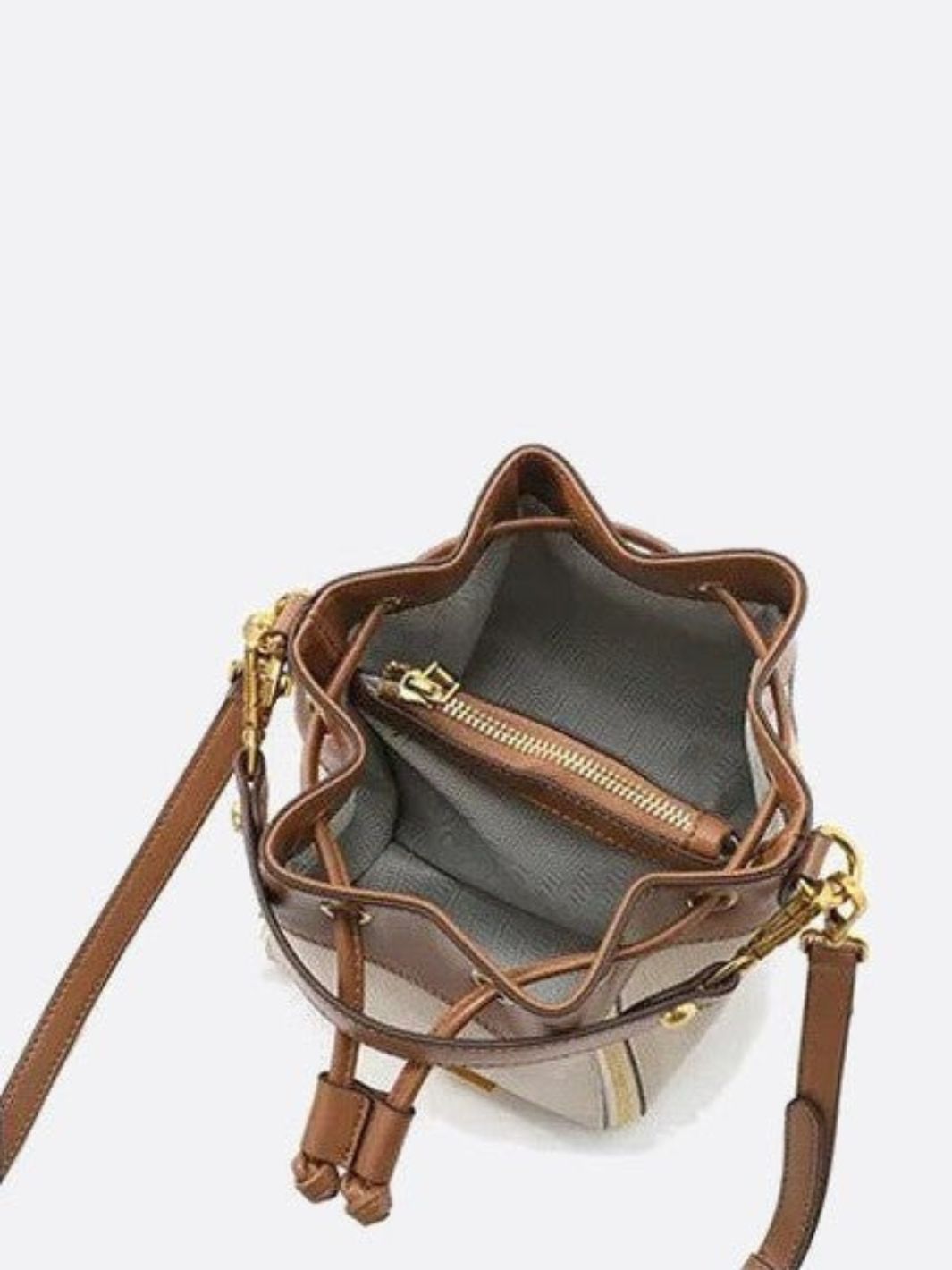 Bolso de mano tipo cubo de cuero<br> Selva