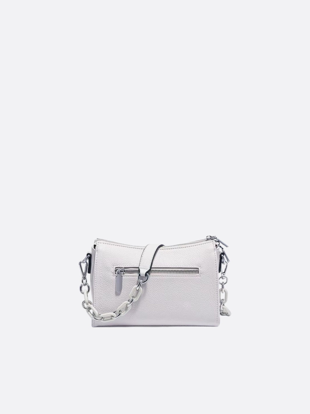Bolso bandolera de piel blanca