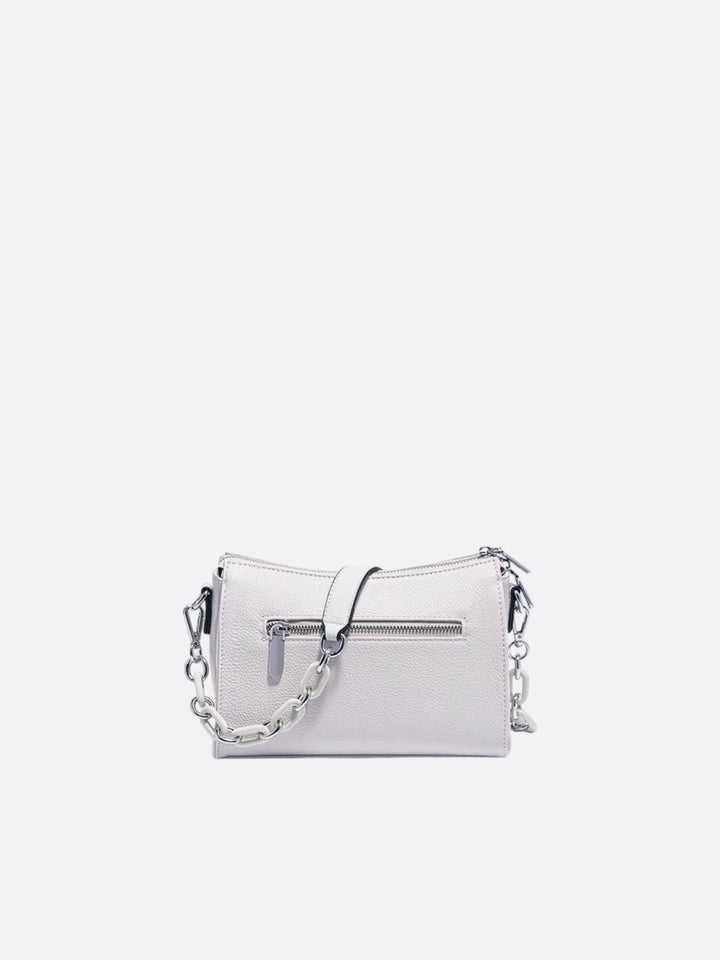 Bolso bandolera de piel blanca