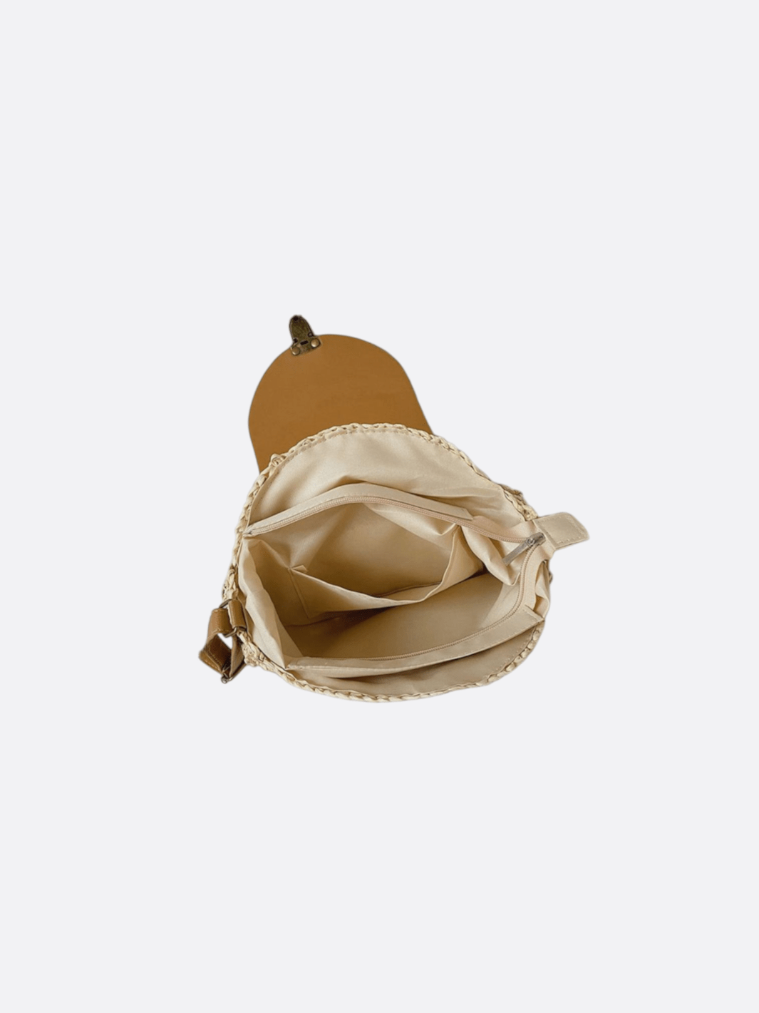 Bolso bandolera redondo de paja<br> Solario