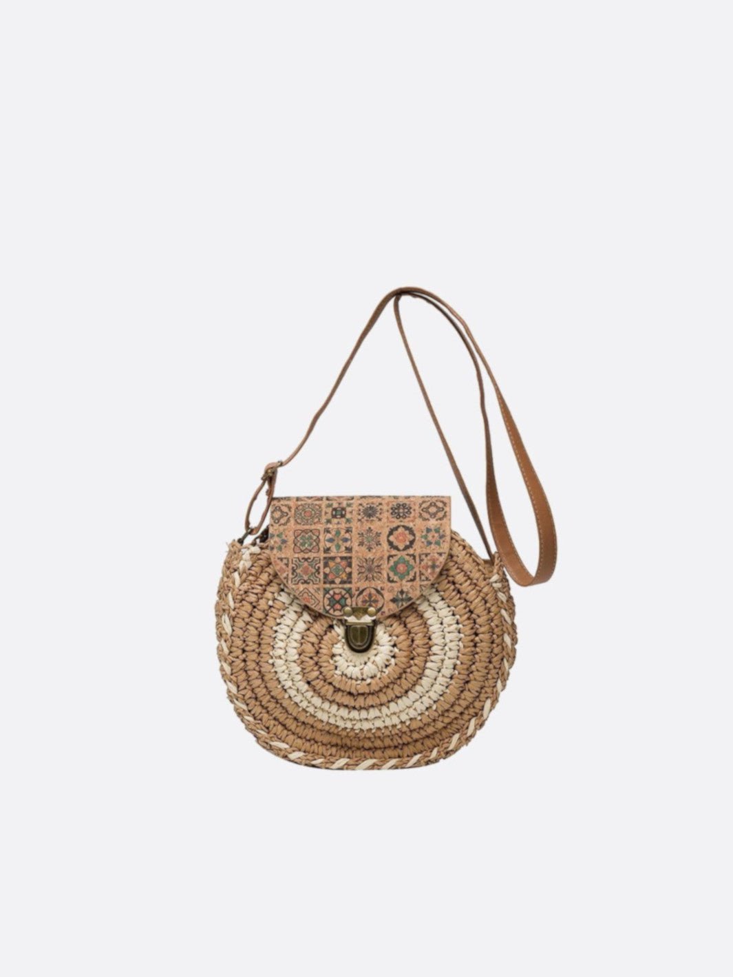 sac paille kaki
