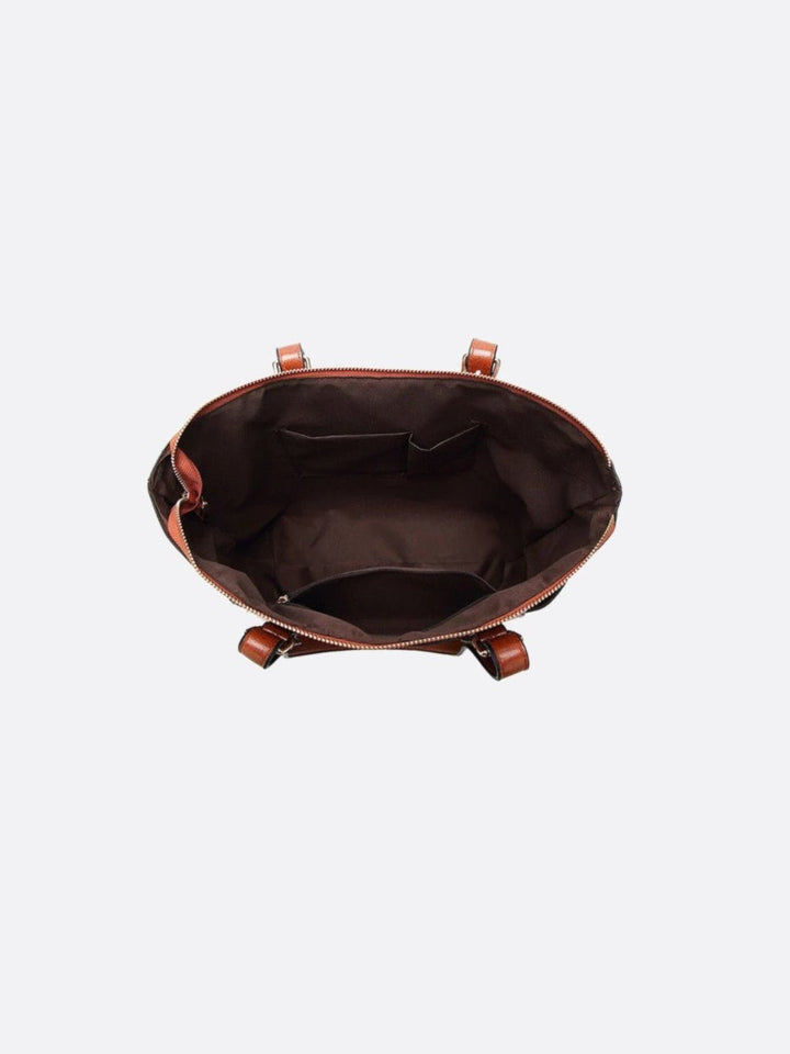 Bolso tote de piel de camello<br>Solaro