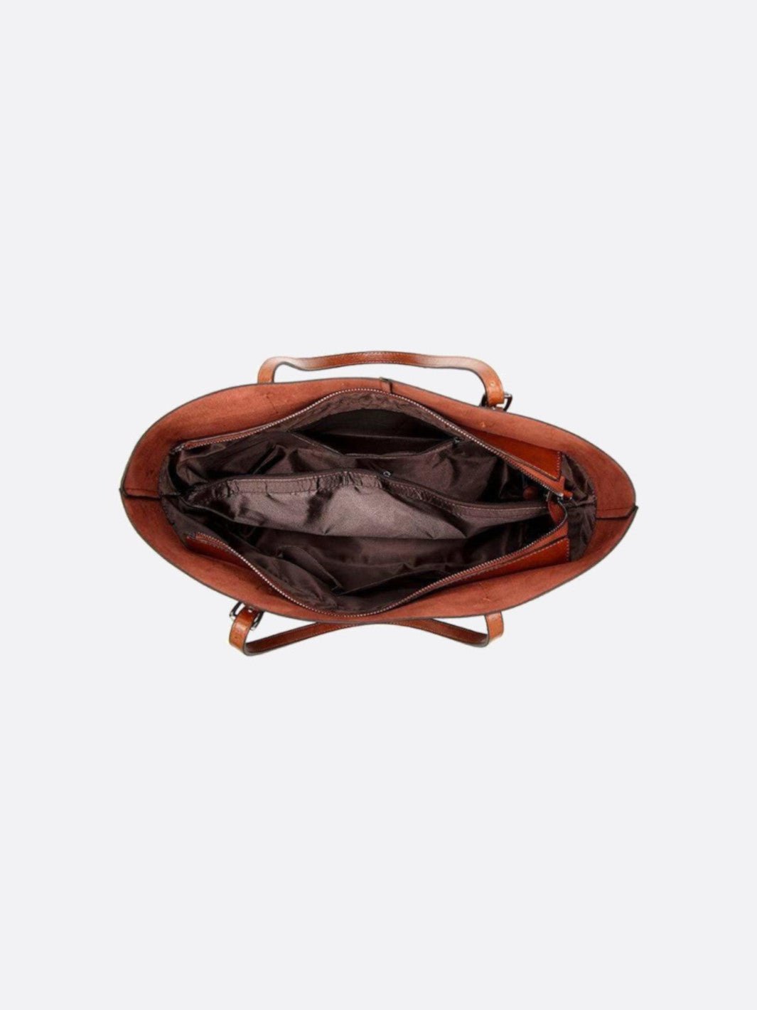 Bolso tote de piel camello<br>Novara