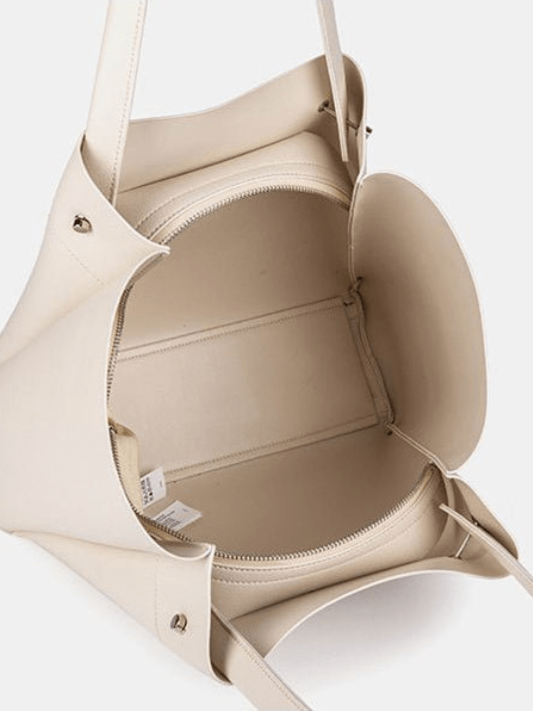 Bolso tote de piel blanca<br> Avellana