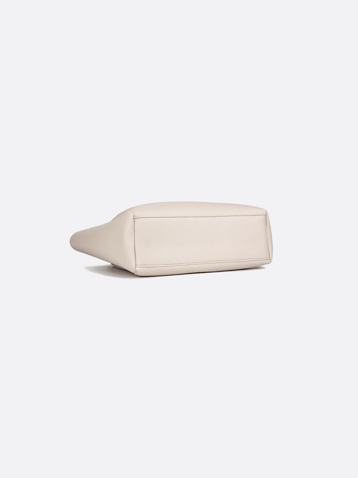 Bolso tote de piel blanca<br> Avellana