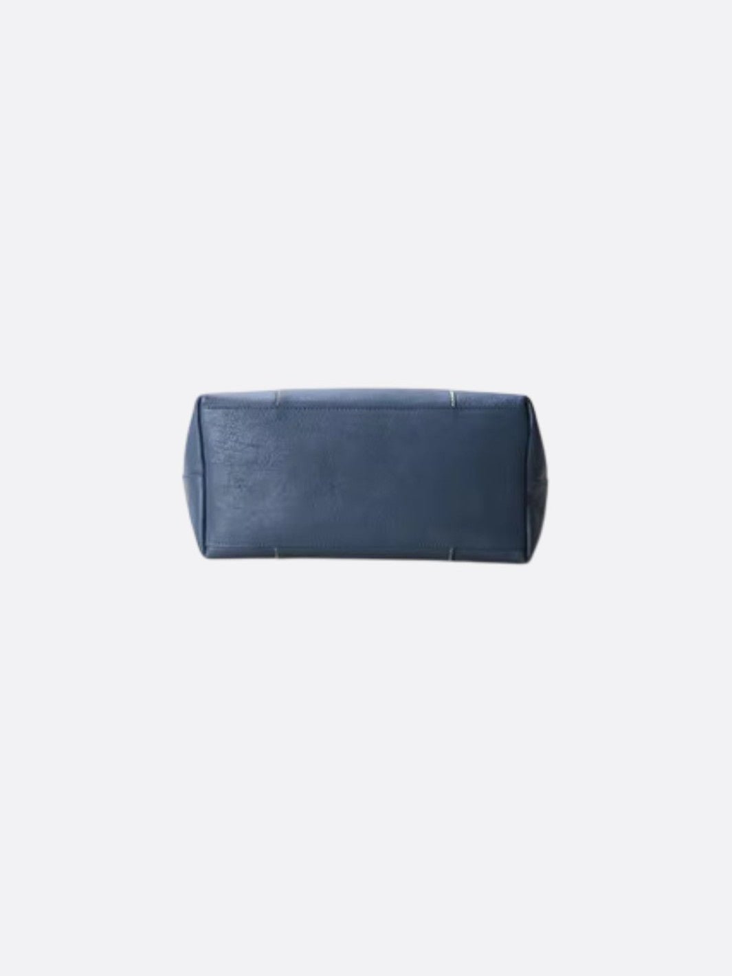 Bolso tote de piel azul marino<br> Guijarro