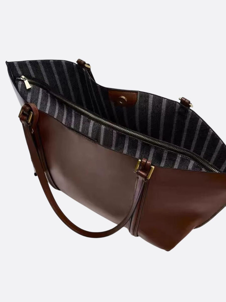 Bolso tote de piel lisa<br>Ambrine