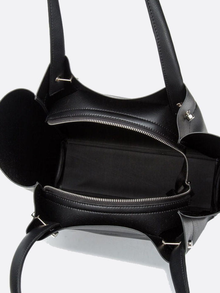 Bolso tote de cuero negro<br>Néris