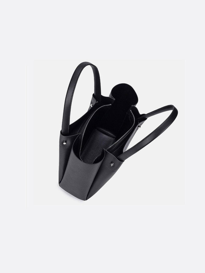 Bolso tote de cuero negro<br>Néris