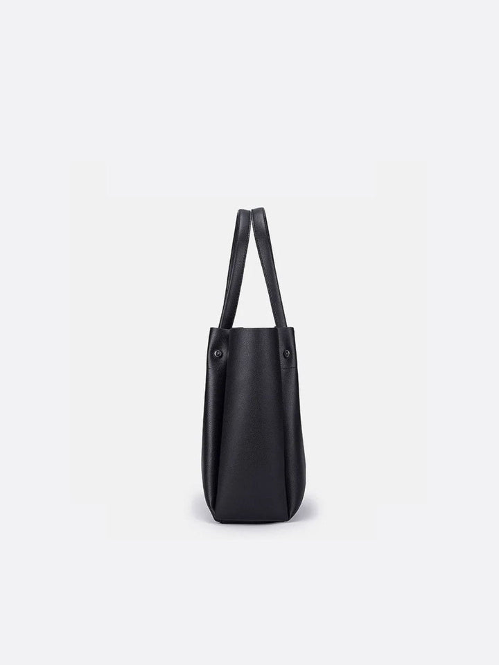 Bolso tote de cuero negro<br>Néris