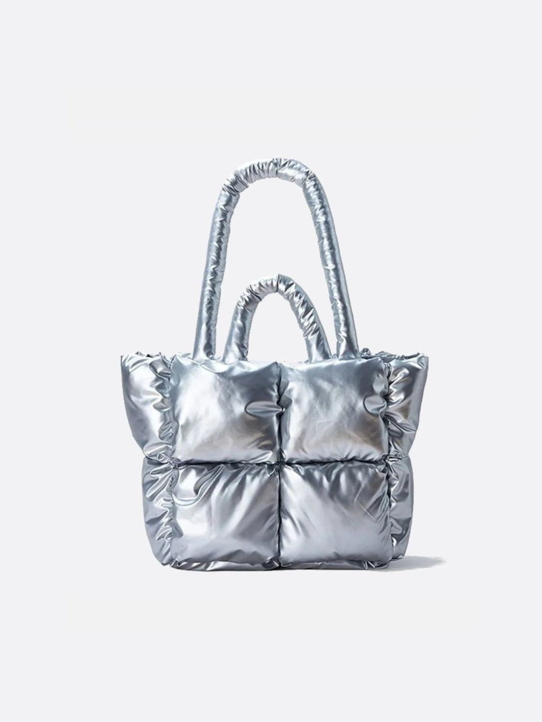 Sac cabas métallisé argenté