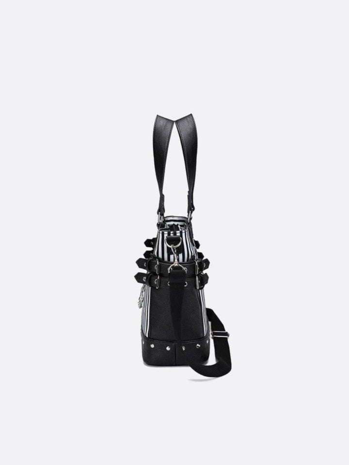 Bolso de mano en blanco y negro<br> Marvello