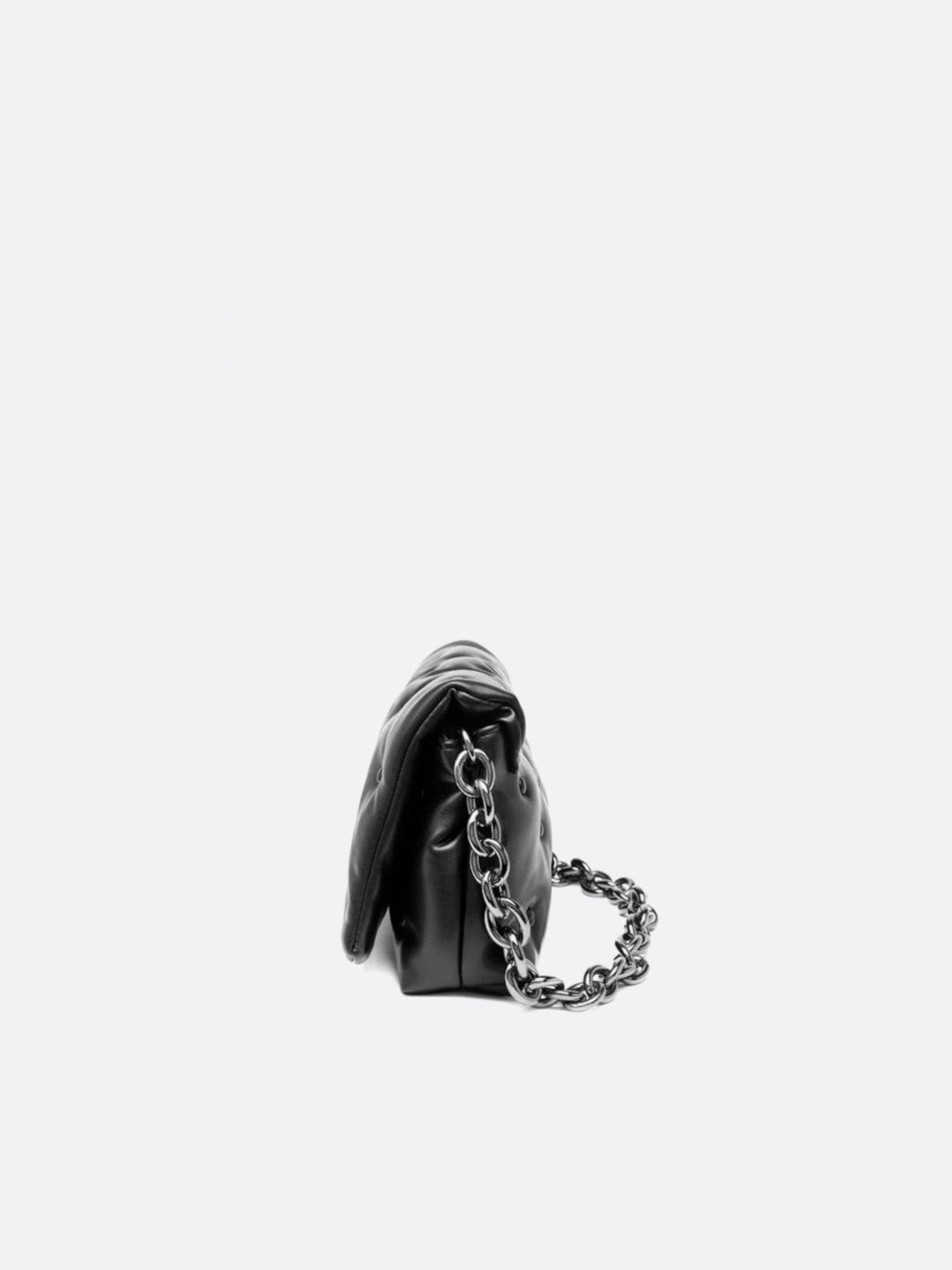 Bolso acolchado negro con correa de cadena para el hombro<br>Noctis