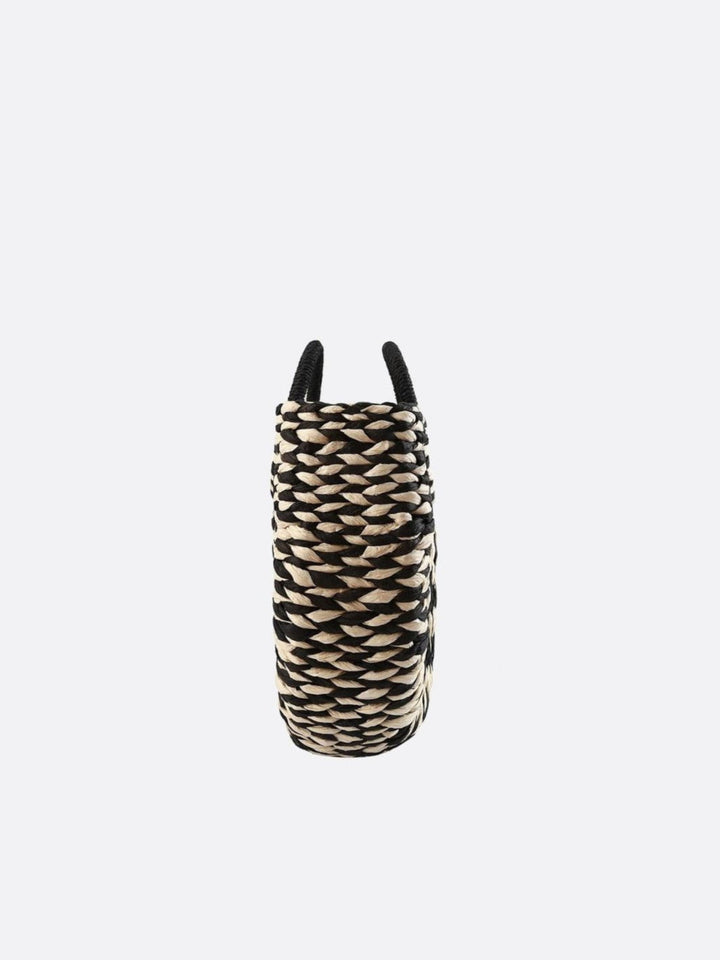 Bolso de mimbre en blanco y negro<br> Oria
