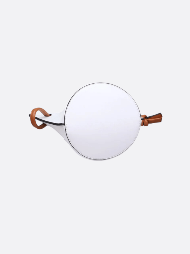 Bolso de cubo de piel blanca<br> Alcyon