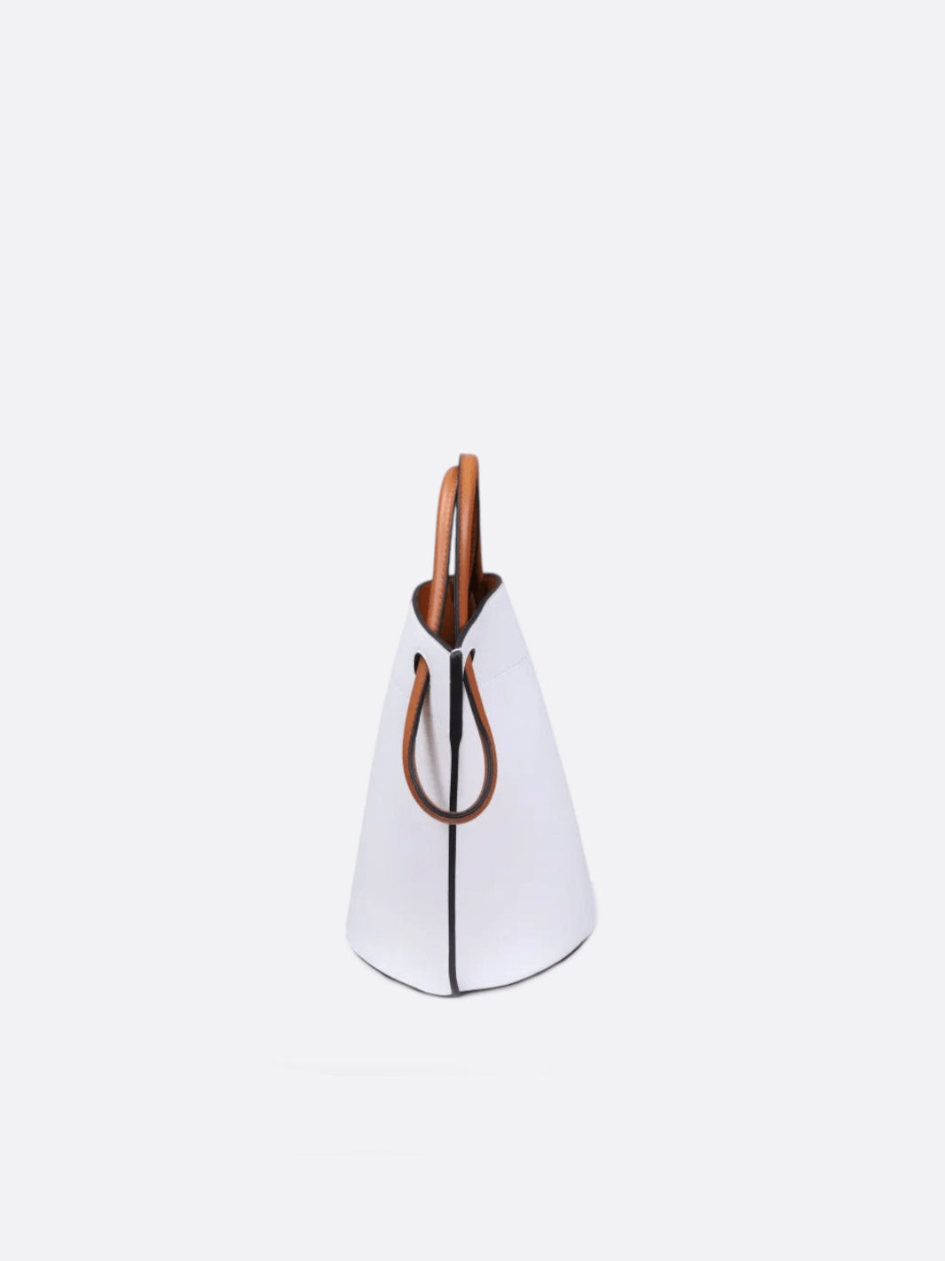 Bolso de cubo de piel blanca<br> Alcyon