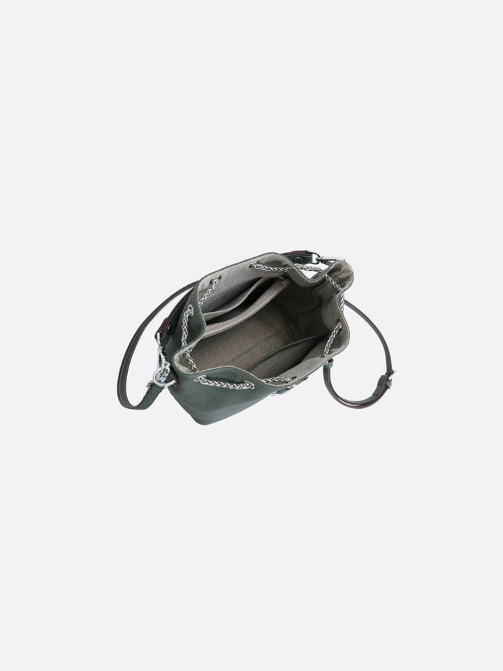 Bolso bombonera de piel granulada