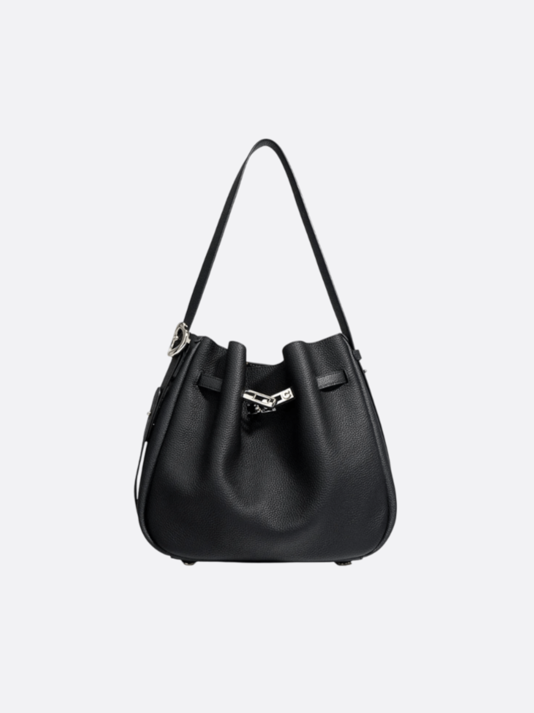 sac seau cuir noir