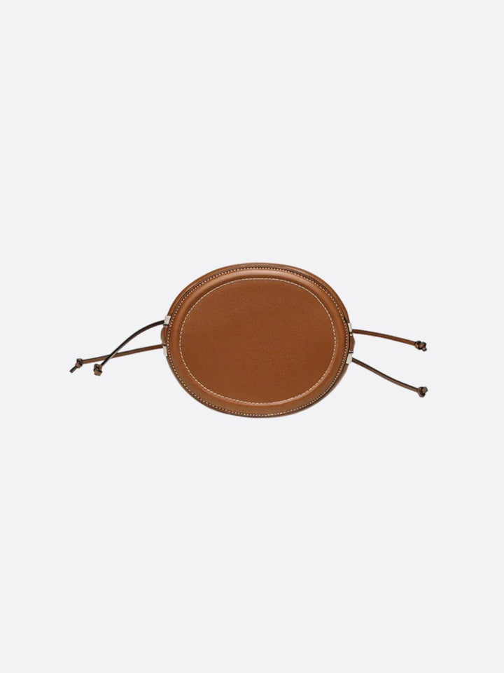 Bolso de rafia con ribete de piel<br>Terra