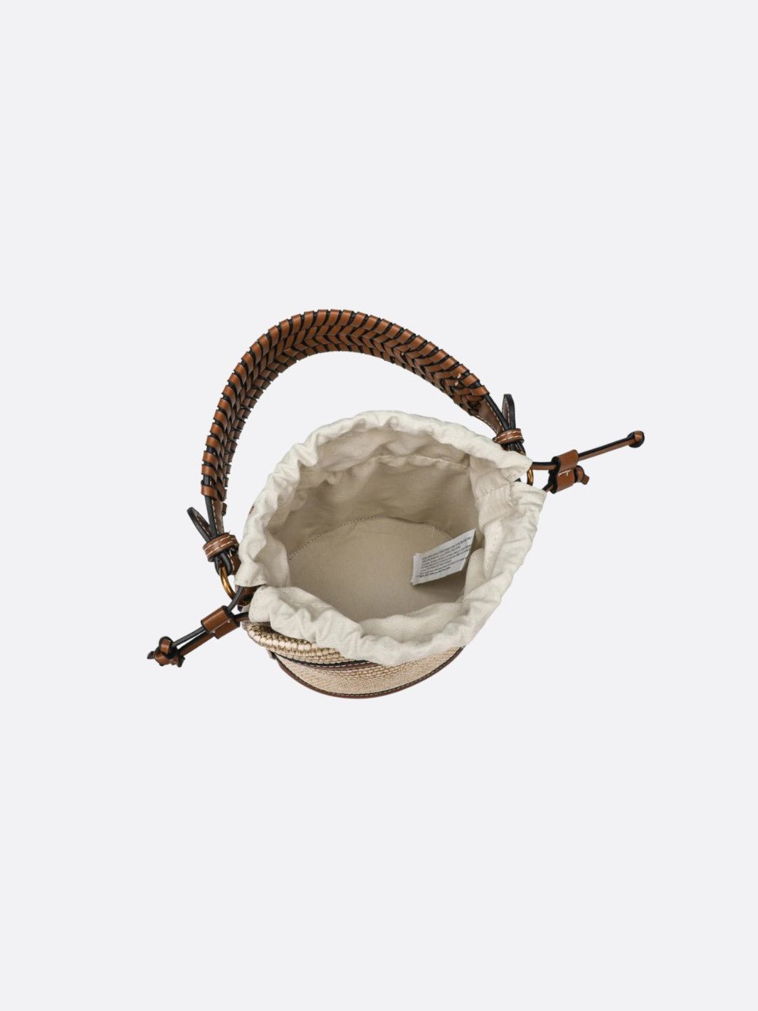 Bolso de rafia con ribete de piel<br>Terra