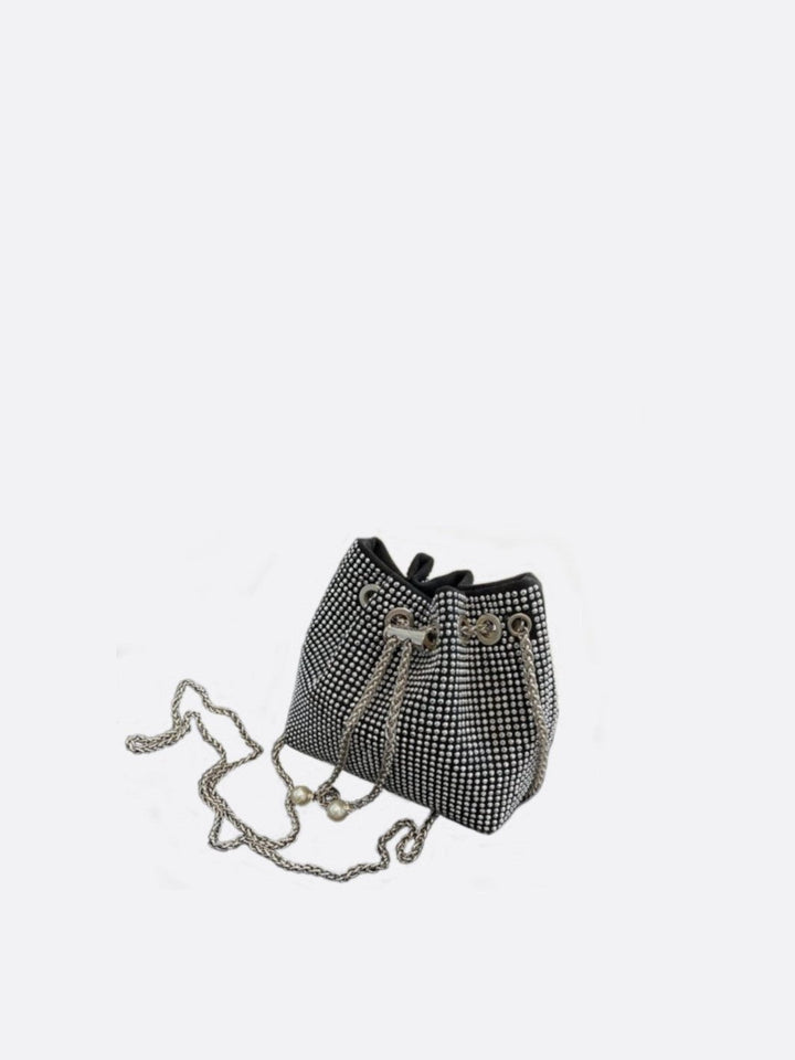 Bolso tipo cubo con diamantes de imitación<br> Célestin