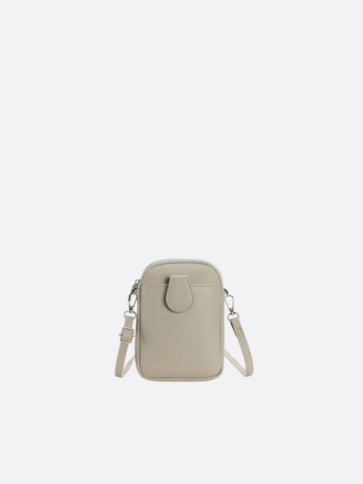 sac téléphone bandoulière grège
